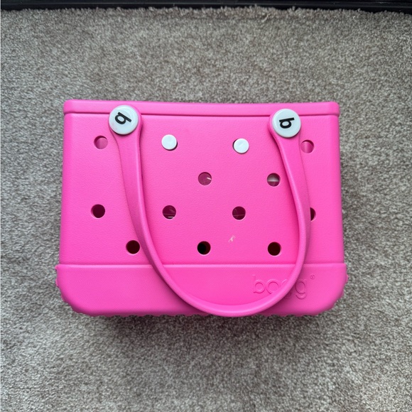 BOGG BAG Hot Pink Neoprene Tote with Perforated Design 11”x8.5”x4.5” - Picture 2 of 3